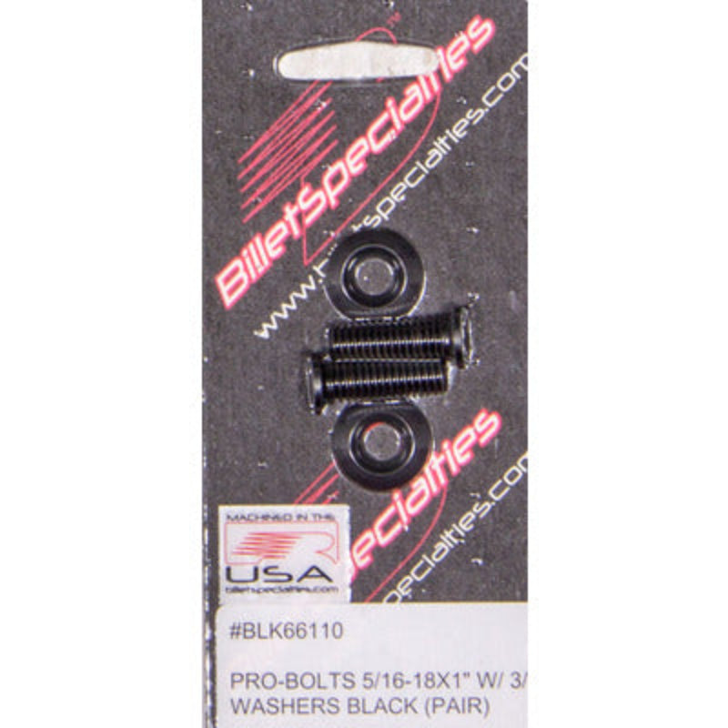 5/16-18x1" SS Bolts Black Pair