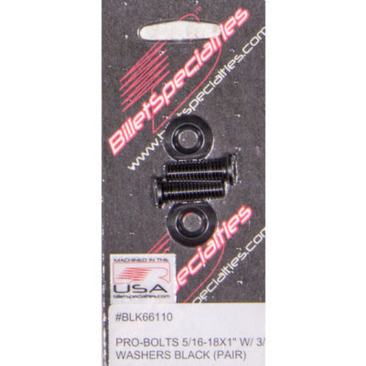 5/16-18x1" SS Bolts Black Pair