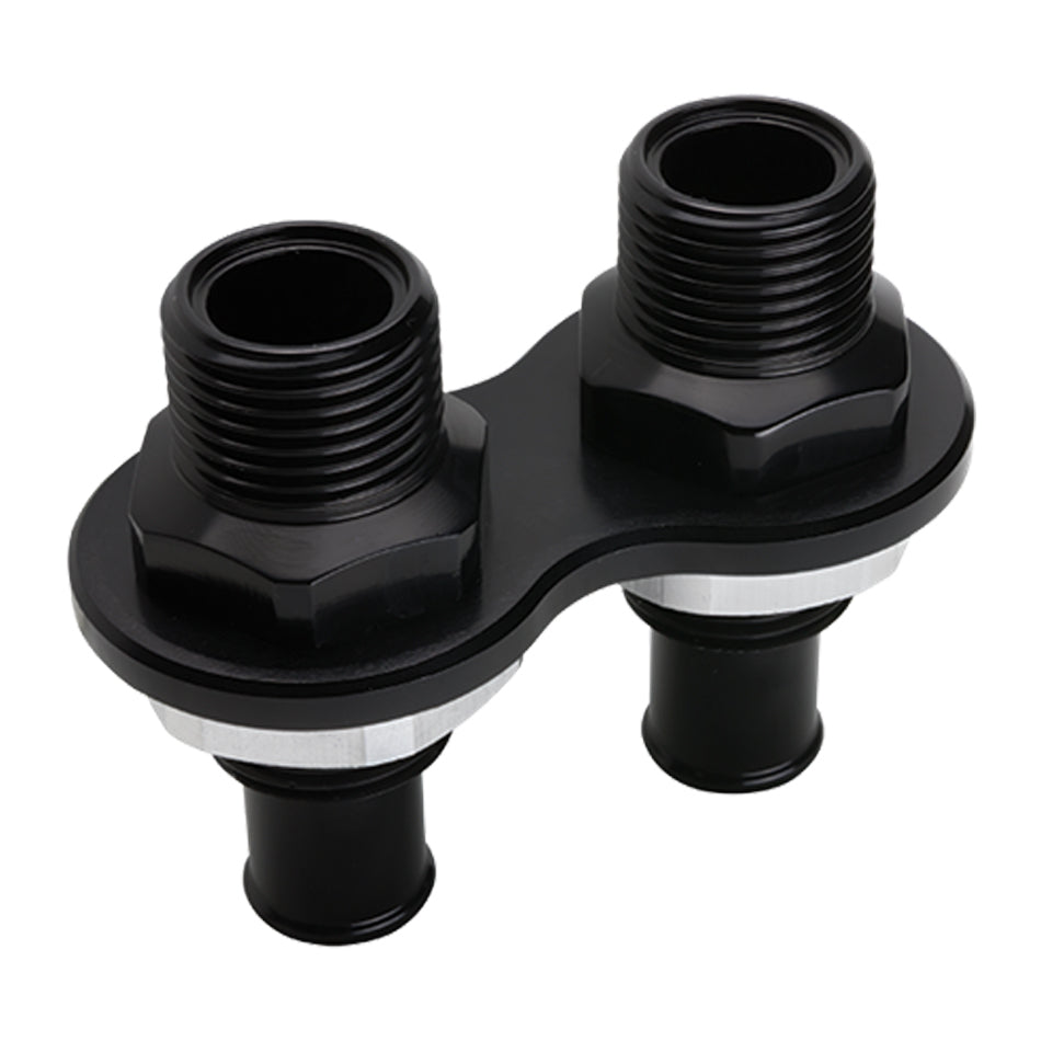 Billet Specialties Heat Bulkhead Push-On 2-Port Black BLK66825