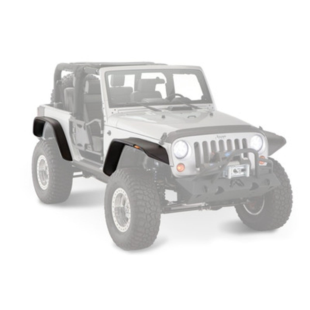 Bushwacker Fender Flares Flat Style 4 Pc for Jeep Wrangler JKU 