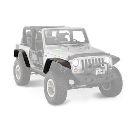Bushwacker Fender Flares Flat Style 4 Pc for Jeep Wrangler JKU 