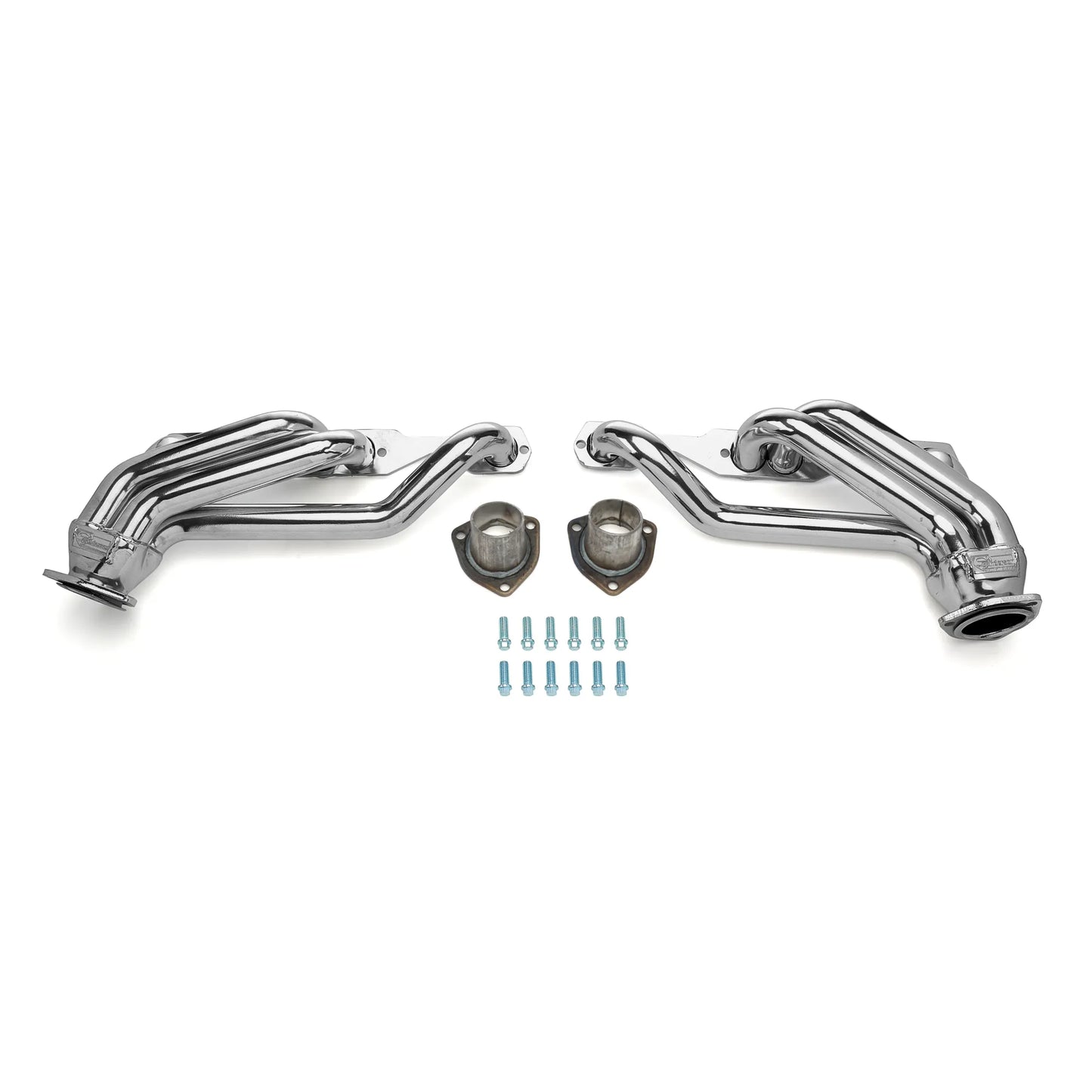 Sanderson CC16BP-SEC Silver Ceramic Shorty Headers for Small Block Chevy