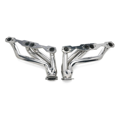 Sanderson CC16BP-SEC Silver Ceramic Shorty Headers for Small Block Chevy (inside view)