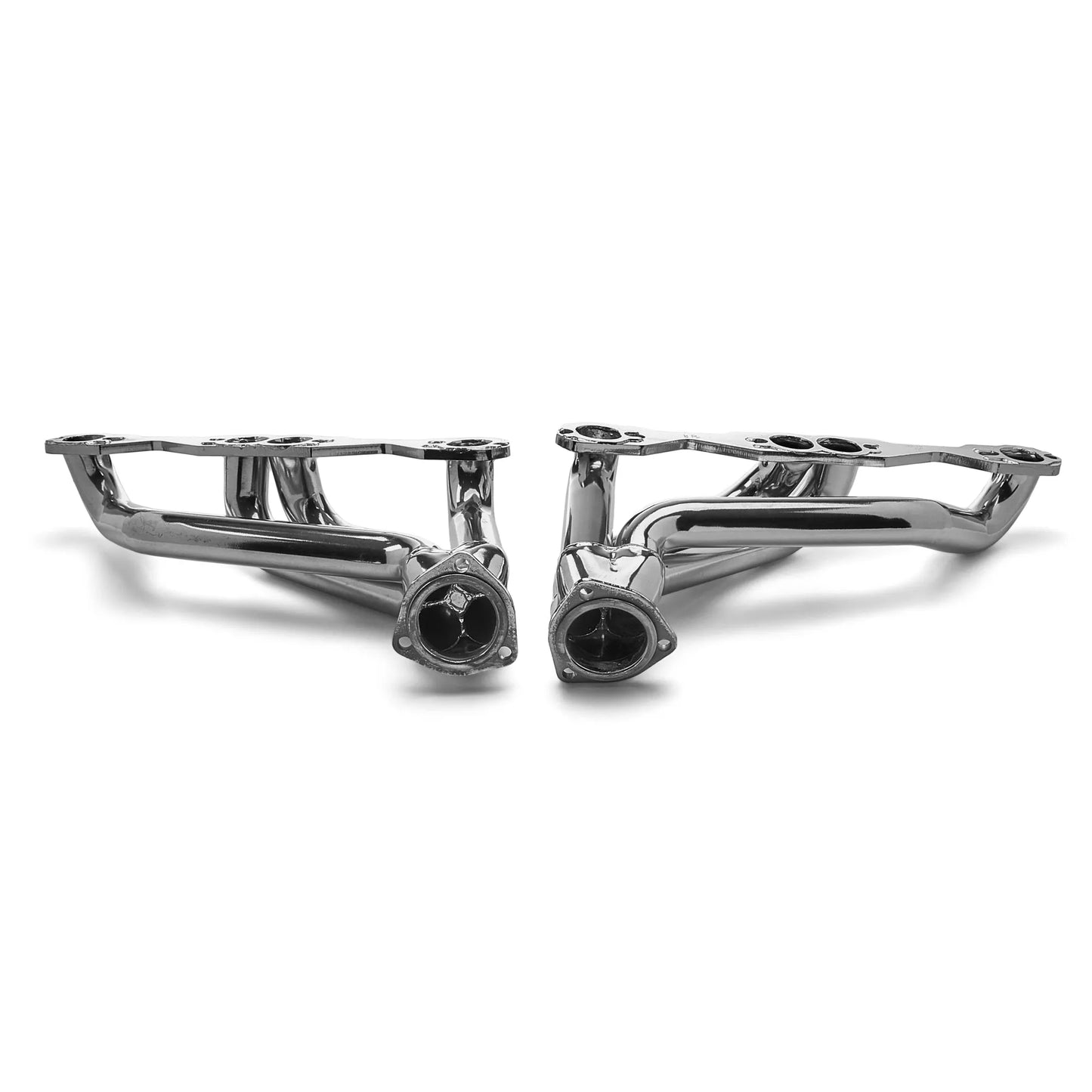 Sanderson CC16BP-SEC Silver Ceramic Shorty Headers for Small Block Chevy