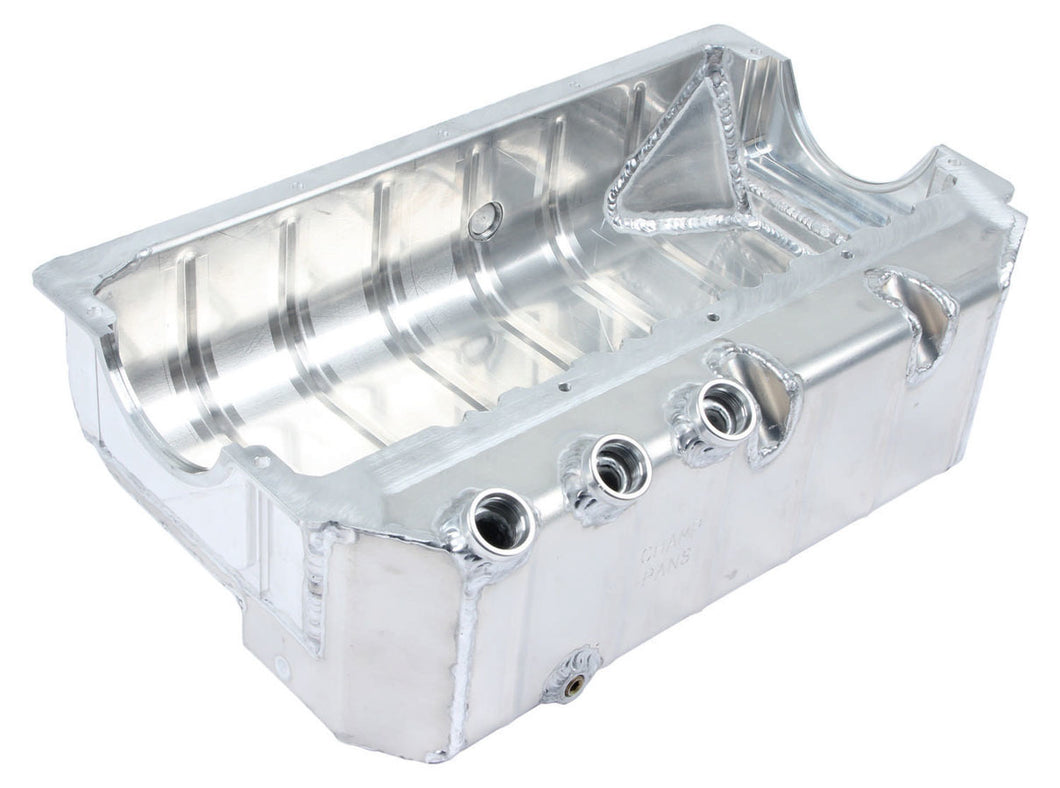 Champ Pans SBC Dry Sump Oil Pan w/Dart Block #12AN ORB PRO181R3