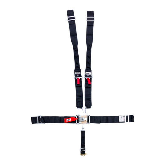 Crow 5-Pt Harness Big Latch & Link Hans Black Wrap Around Pull Down 11074DB