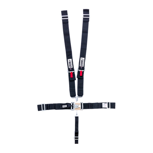 Crow 5-Pt Harness Big Latch & Link Black Wrap Around Pull Down 11074