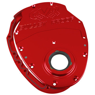 CVR SBC Billet Timing Cover 2-Piece Red TC2350R