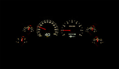 Dakota RTX Series Gauge Kit RTX-94F-MUS-X (night view)
