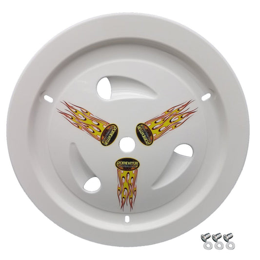Dominator Wheel Cover Dzus-On White Real Style 1007-D-WH