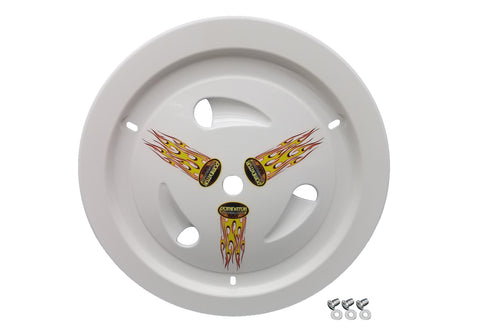 Dominator Wheel Cover Dzus-On White Real Style 1007-D-WH