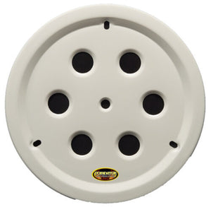 Dominator Wheel Cover Hole Vent Aluminum Bolt 15" White 1032-B-WH