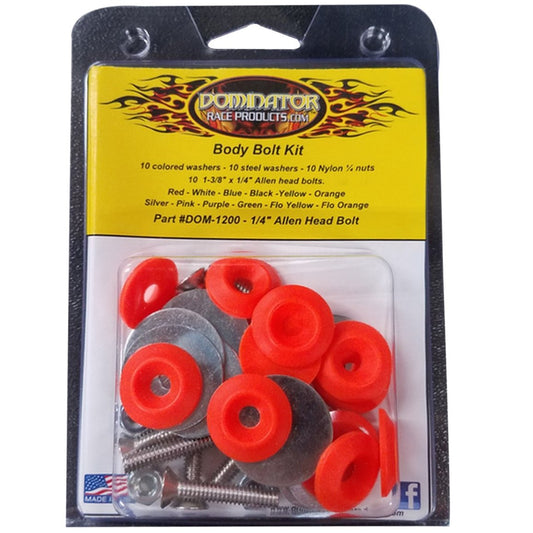 Dominator Body Bolt Kit Allen Head Fluorescent Orange 1200-A-FLOOR