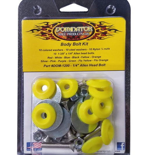 Dominator Body Bolt Kit Allen Head Fluorescent Yellow 1200-A-FLOYE
