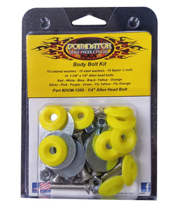 Dominator Body Bolt Kit Allen Head Fluorescent Yellow 1200-A-FLOYE