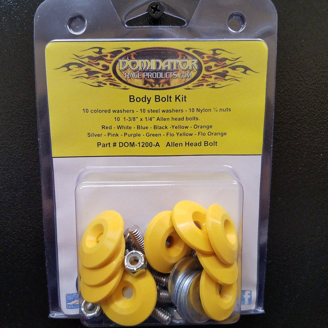 Dominator Body Bolt Kit Allen Head Yellow 1200-A-YE