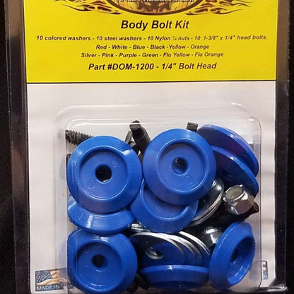 Dominator Body Bolt Kit Hex Head Blue 1200-B-BL