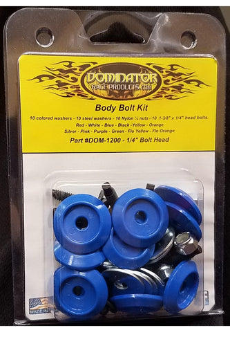 Dominator Body Bolt Kit Hex Head Blue 1200-B-BL