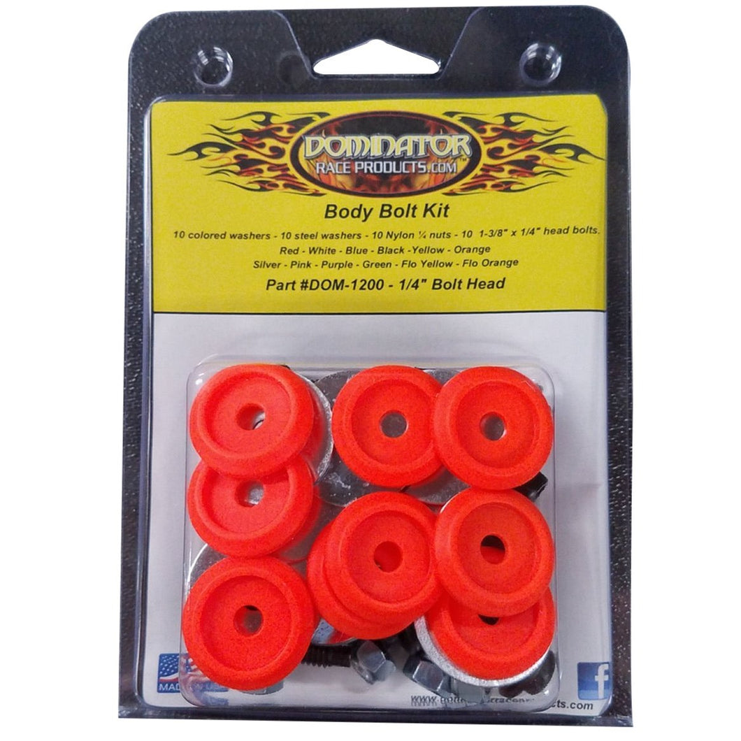 Dominator Body Bolt Kit Hex Head Fluorescent Orange 1200-B-FLOOR