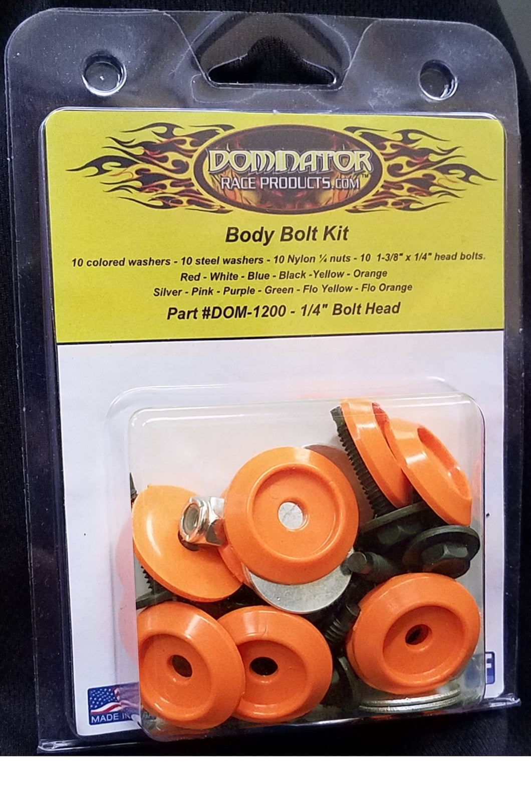 Dominator Body Bolt Kit Hex Head Orange 1200-B-OR