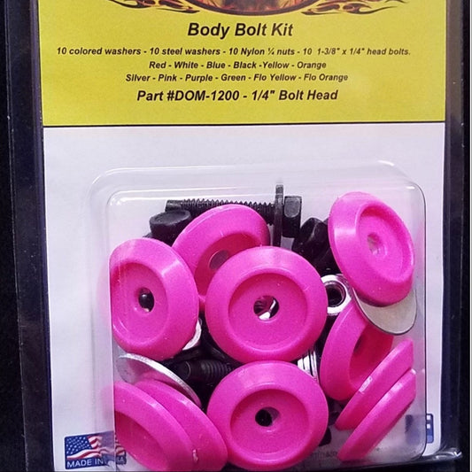 Dominator Body Bolt Kit Hex Head Pink 1200-B-PK