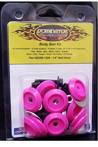 Dominator Body Bolt Kit Hex Head Pink 1200-B-PK