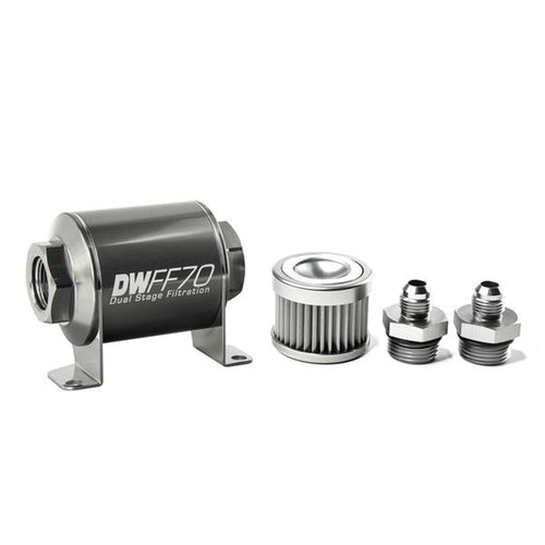 DeatschWerks 8-03-070-010K-6 In-Line Fuel Filter Kit 6an 10-Micron