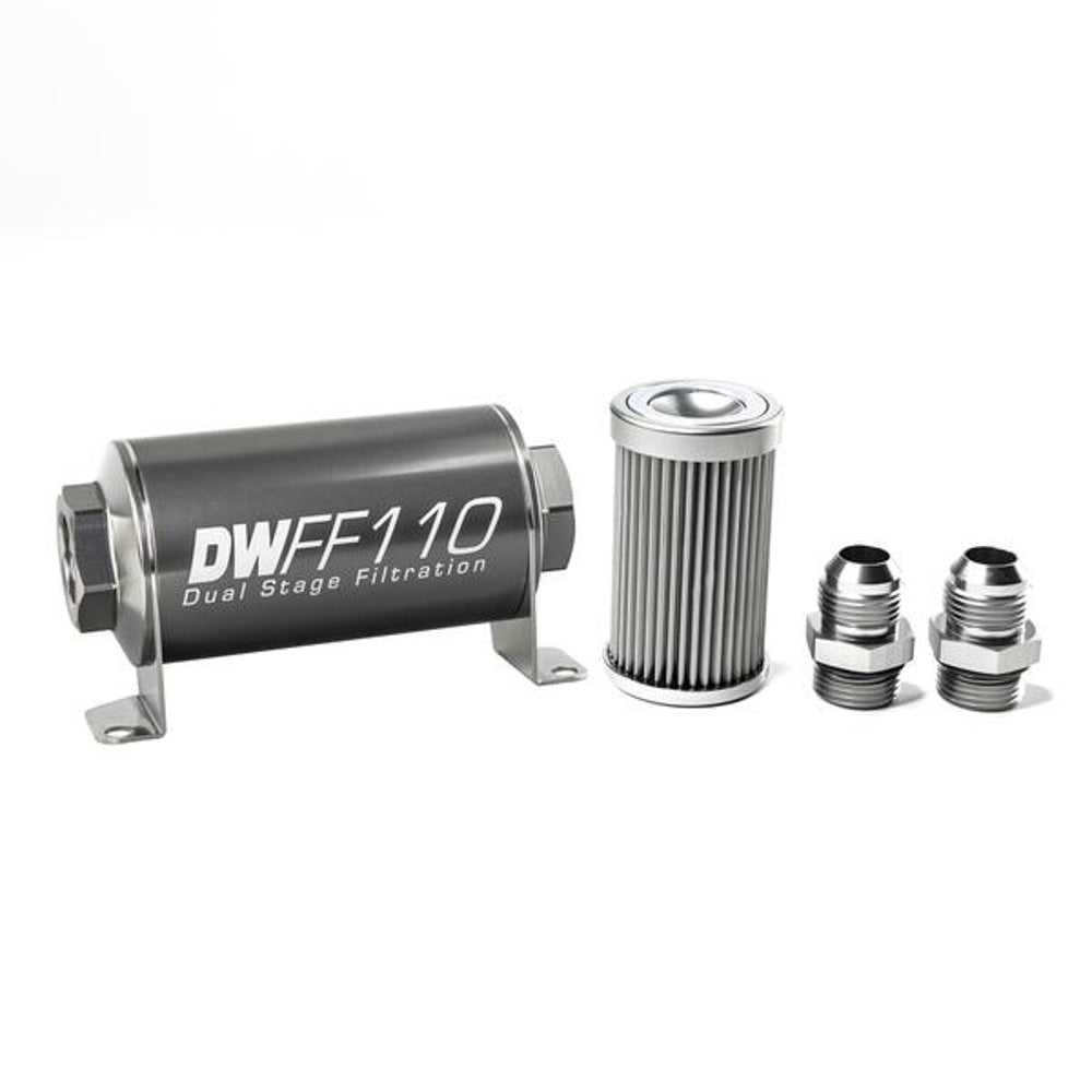 DeatschWerks 8-03-110-010K-10 In-Line Fuel Filter Kit 10an 10-Micron