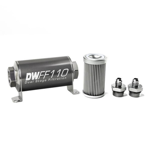 DeatschWerks 8-03-110-010K-6 In-Line Fuel Filter Kit 6an 10-Micron