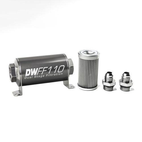 DeatschWerks 8-03-110-010K-8 In-Line Fuel Filter Kit 8an 10-Micron