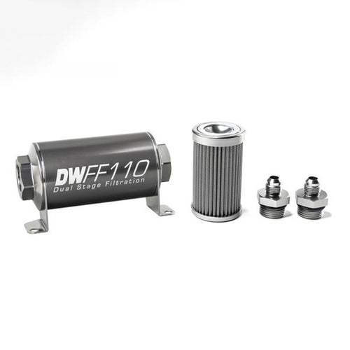 DeatschWerks 8-03-110-100K-6 In-Line Fuel Filter Kit 6an 100-Micron