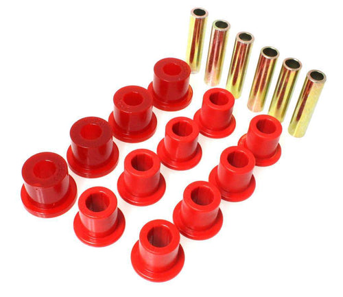 Energy Suspension 87-94 CJ Front & Rear Spring Bushing Set (Red) 2.2107R