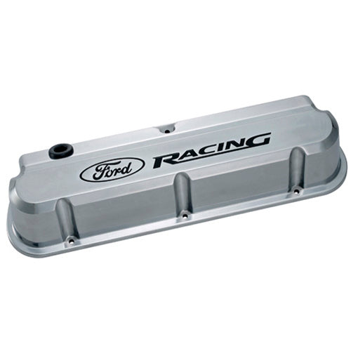 Ford Performance SBF Aluminum Valve Cover Set Slant-Edge Polished 302-138