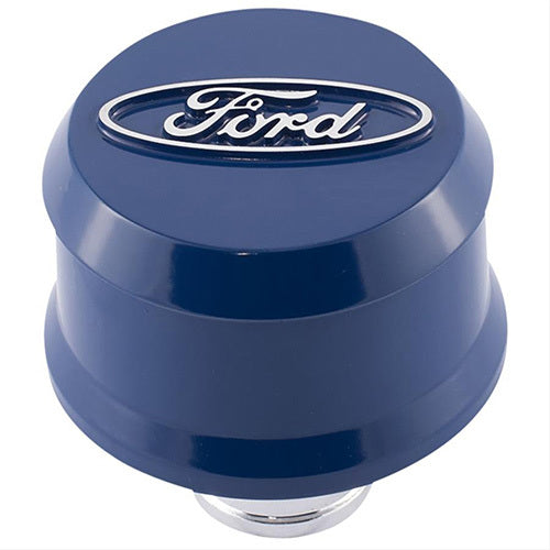 Ford Performance Valve Cover Breather w/Slant Edge Aluminum Blue 302-436