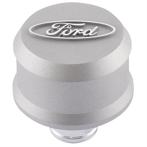 Ford Performance Valve Cover Breather w/Slant Edge Aluminum Gray 302-437