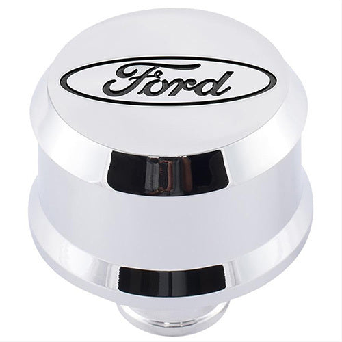 Ford Performance Valve Cover Breather w/Slant Edge Aluminum Chrome 302-439