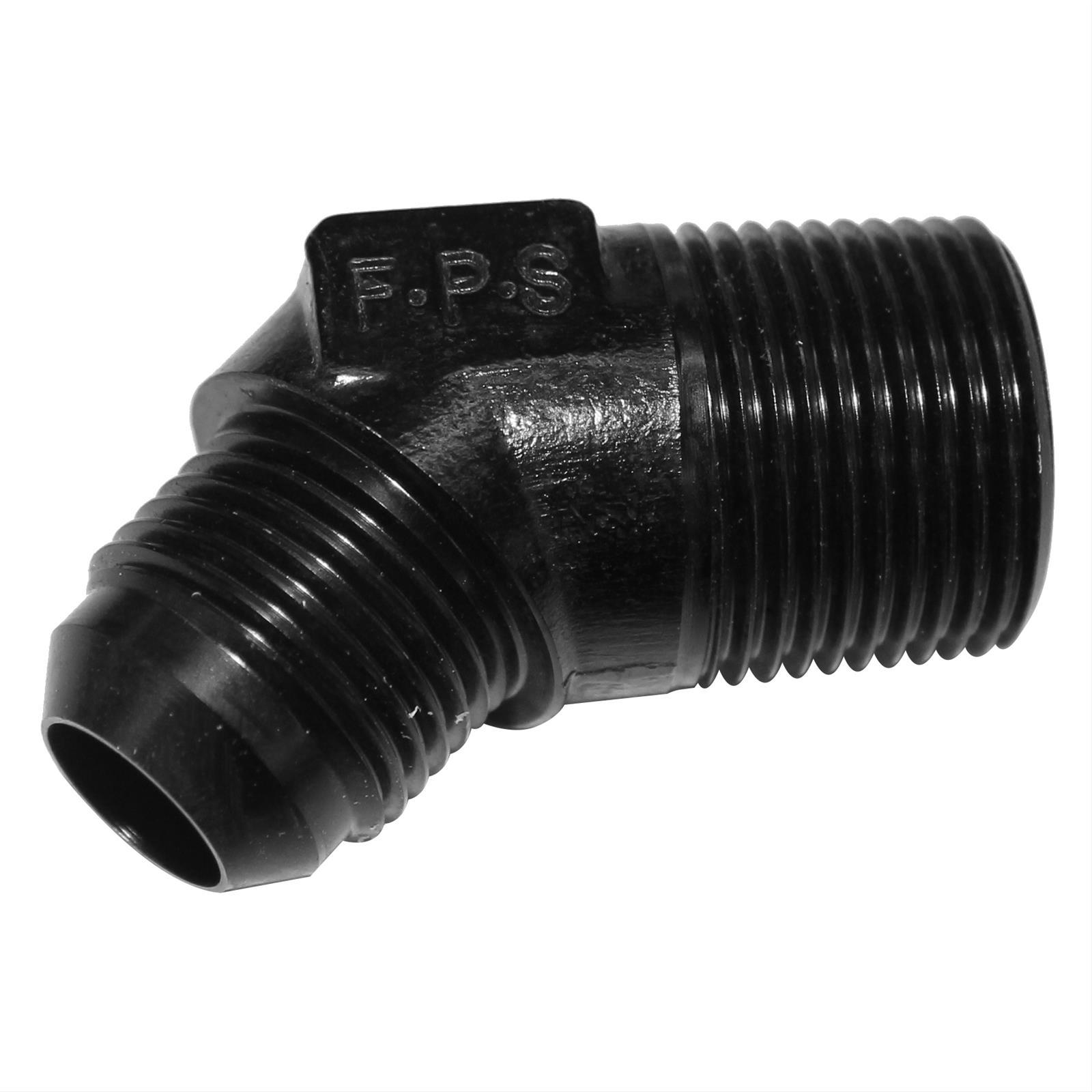 Fragola 45-Degree Adapter Fitting 10AN x 3/4 NPT Black