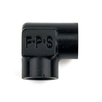 Fragola 1/8" Pipe 90-Degree Elbow Female/Female Black