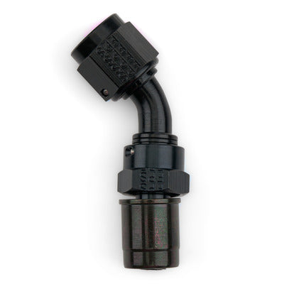 Fragola 6AN Real ST Crimp On 45-Degree Hose End Black