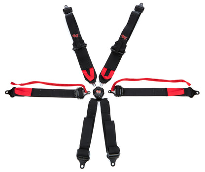 G-Force 6-Point Camlock Harness HNR - SFI 16.5 7601BK