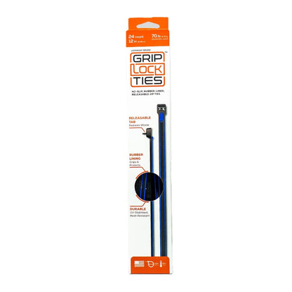 Grip Lock Ties 12" Zip Tie Blue (24 pack)