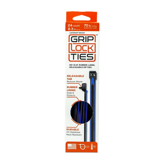 Grip Lock Ties 8 inch Blue (24pk)