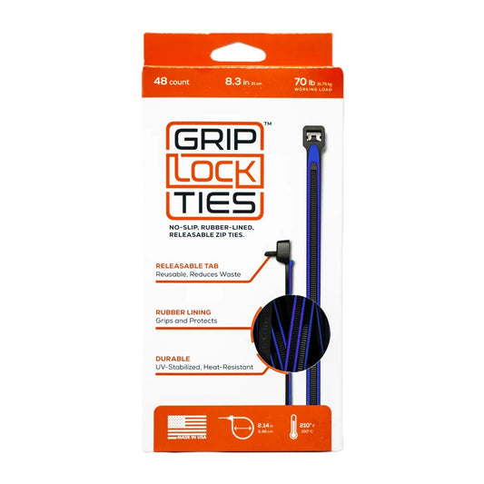 Grip Lock Ties 8 inch Blue (set of 24)