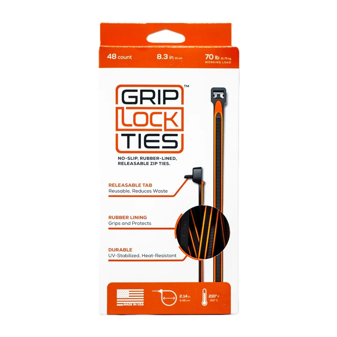 Grip Lock Ties 8 inch Orange (set of 24)