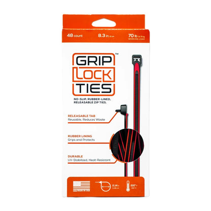 Grip Lock Ties 8 inch Red (set of 24)