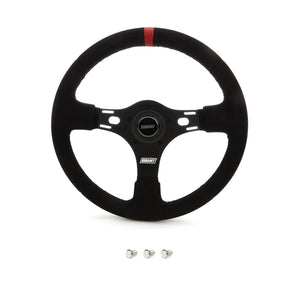 Grant 1081 Race Steering Wheel Suede 13" Red Stripe