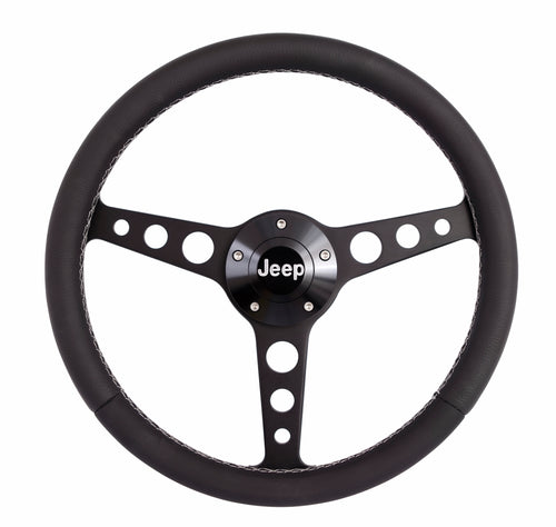 Grant 1929 Classic Series Black Steering Wheel Jeep Logo/Install Kit