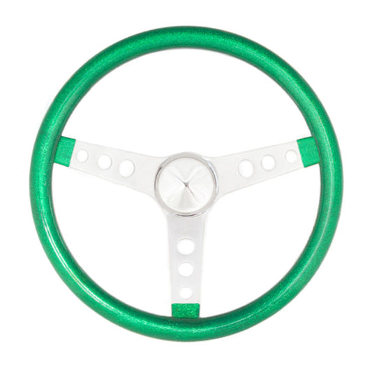 Grant 8442 Steering Wheel Metal Flake Green/Spoke Chrome 13.5"