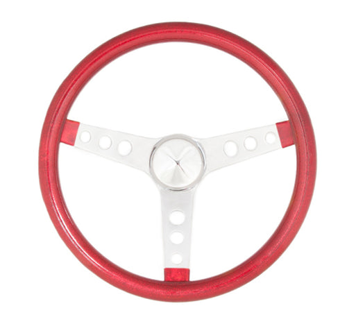 Grant 8445 Steering Wheel Metal Flake Red/Spoke Chrome 13.5