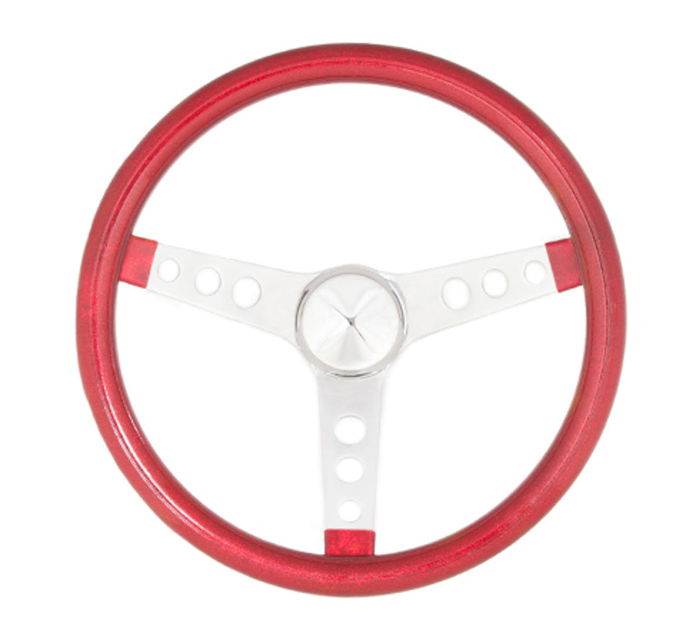 Grant 8445 Steering Wheel Metal Flake Red/Spoke Chrome 13.5